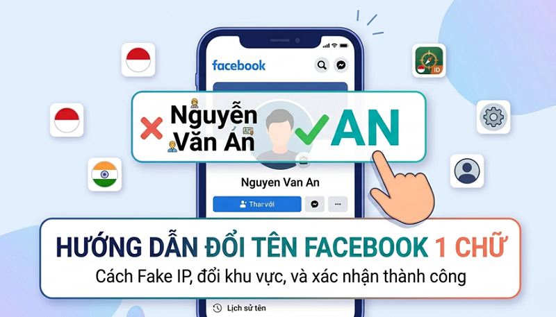 Hướng Dẫn Đổi Tên Facebook 1 Chữ Thành Công
