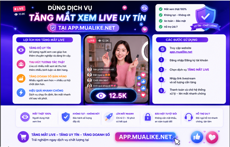 Hướng dẫn cách tăng mắt livestream miễn phí và an toàn
