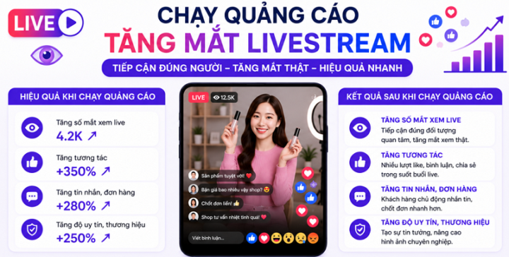 Hướng dẫn tăng mắt livestream miễn phí