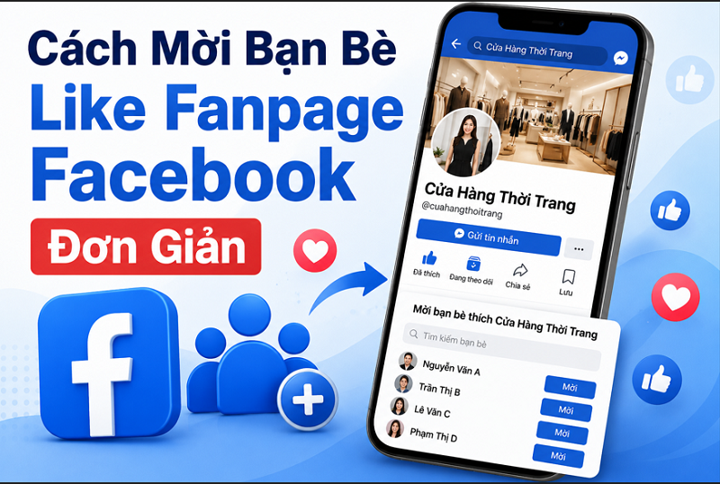 Cách Mời Bạn Bè Like Fanppage Facebook Đơn Giản