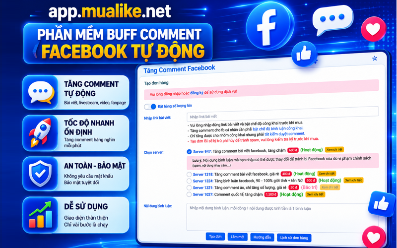 TOP 5 PHẦN MỀM AUTO COMMENT FACEBOOK UY TÍN & AN TOÀN NHẤT 2026