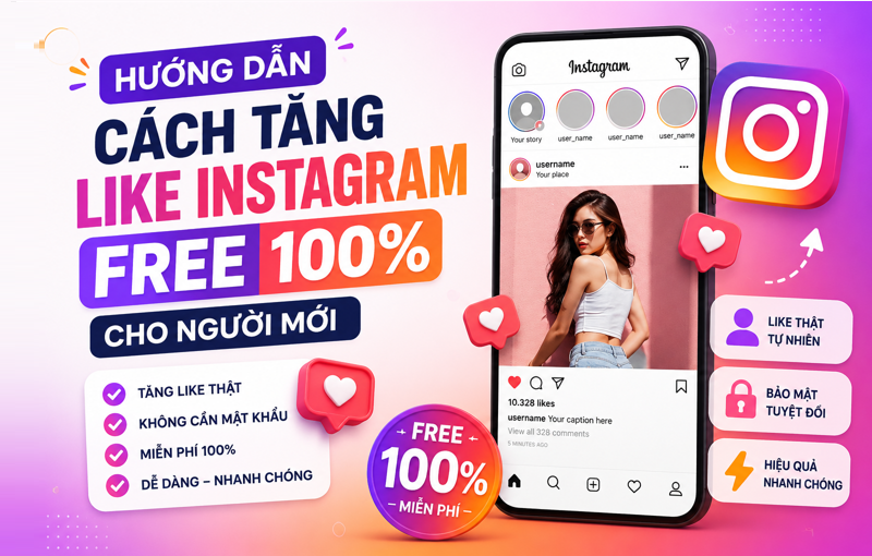 Hướng Dẫn Cách Tăng Like Instagram Free 100% Cho Người Mới