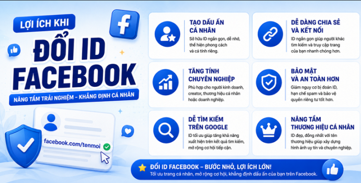 Cách đổi Id Facebook đơn giản, nhanh chóng