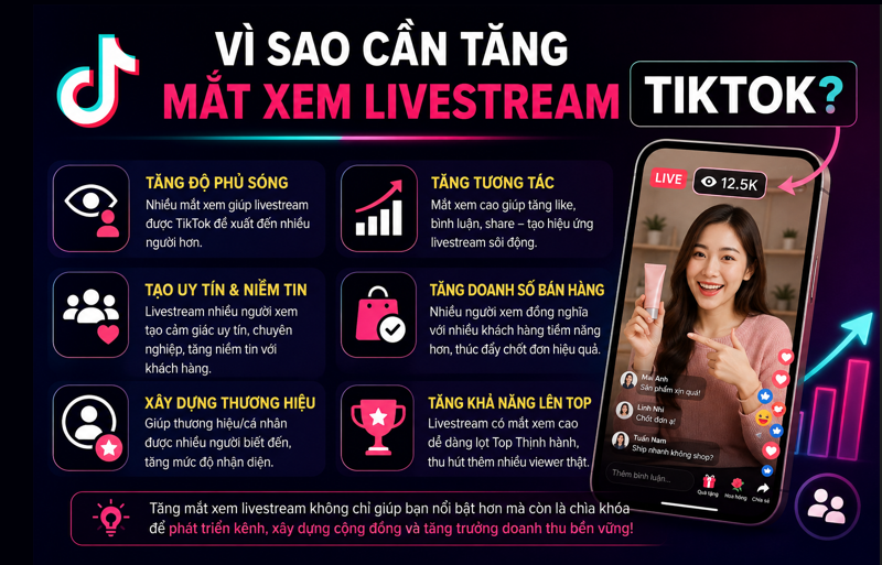 Cách Tăng Mắt Xem Livestream Tiktok Miễn Phí - Hiệu Quả 2026