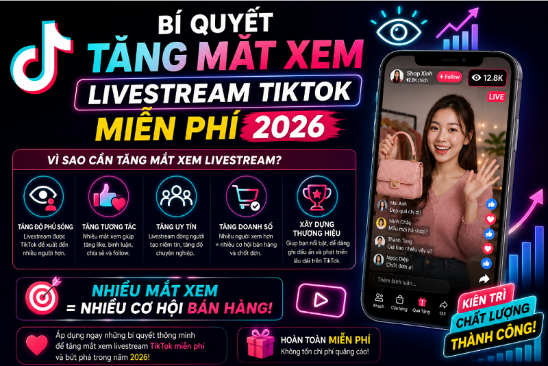 Cách Tăng Mắt Xem Livestream Tiktok Miễn Phí - Hiệu Quả 2026