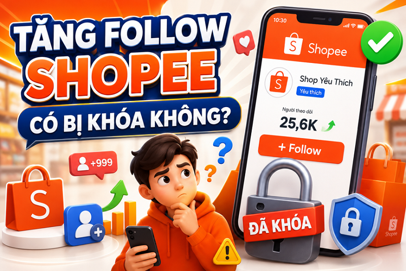 Tăng Follow Shopee Có Bị Khóa Không? Cách Tăng Follow Shopee An Toàn