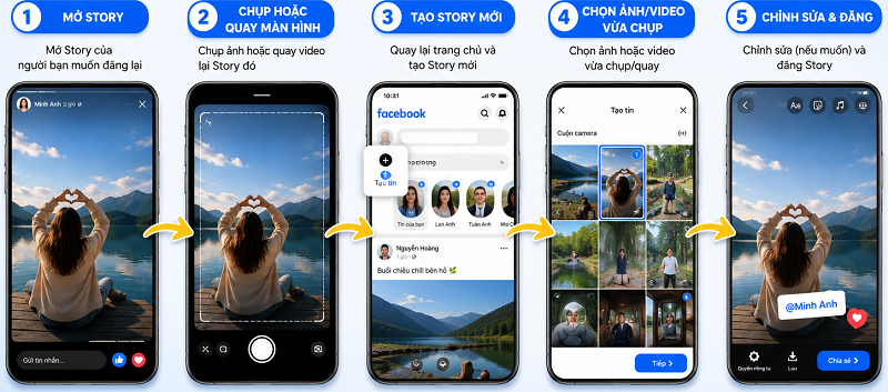 Cách Đăng Lại Story Của Người Khác Trên Facebook Siêu Dễ